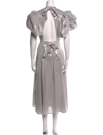 ROTATE Birger Christensen Mock Neck Midi Length Dress