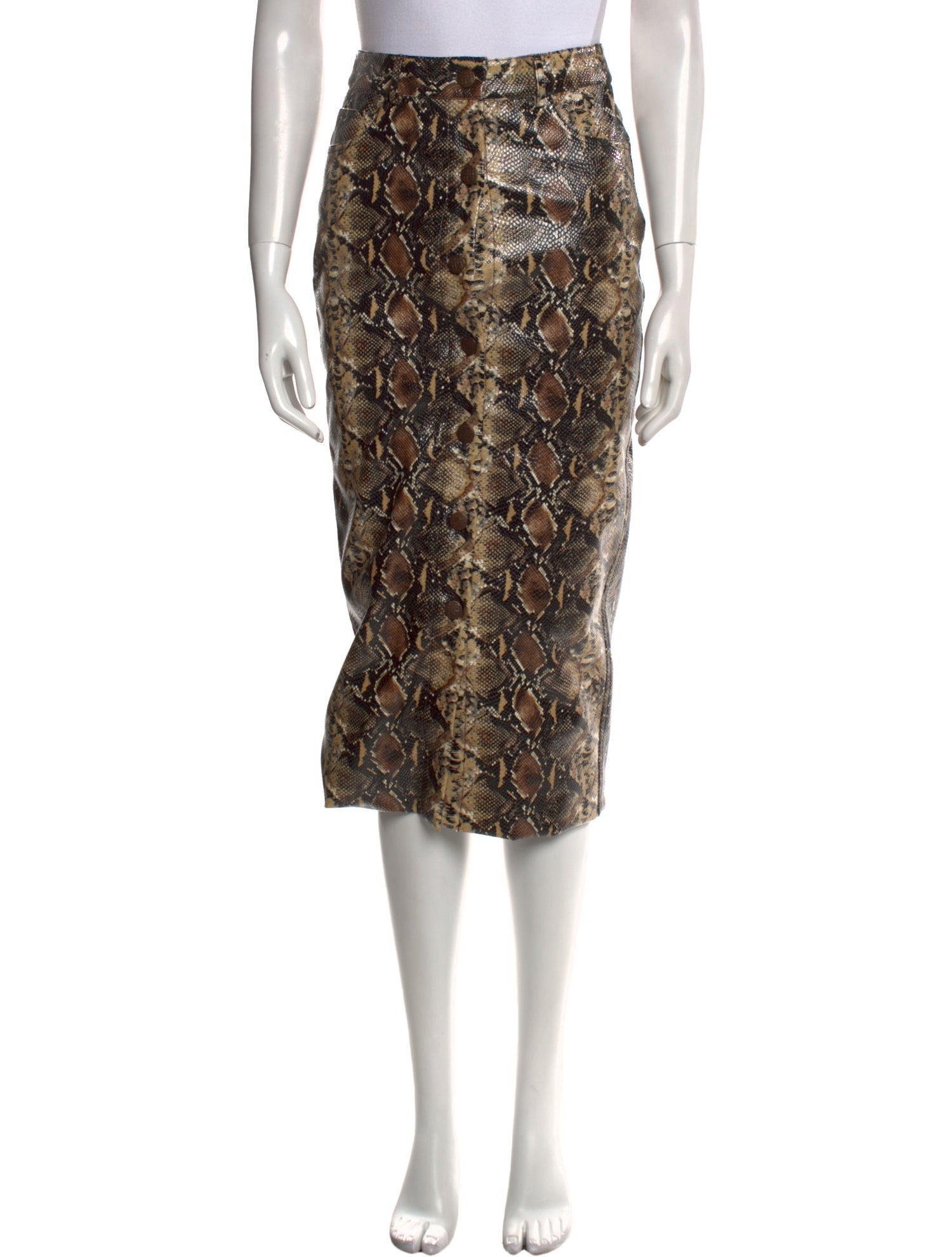 ROTATE Birger Christensen Animal Print Midi Length Skirt w/ Tags