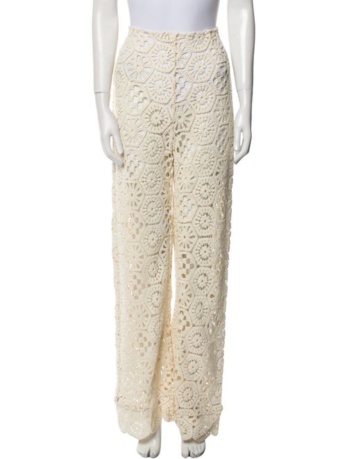 ROTATE Birger Christensen Lace Pattern Wide Leg Pants