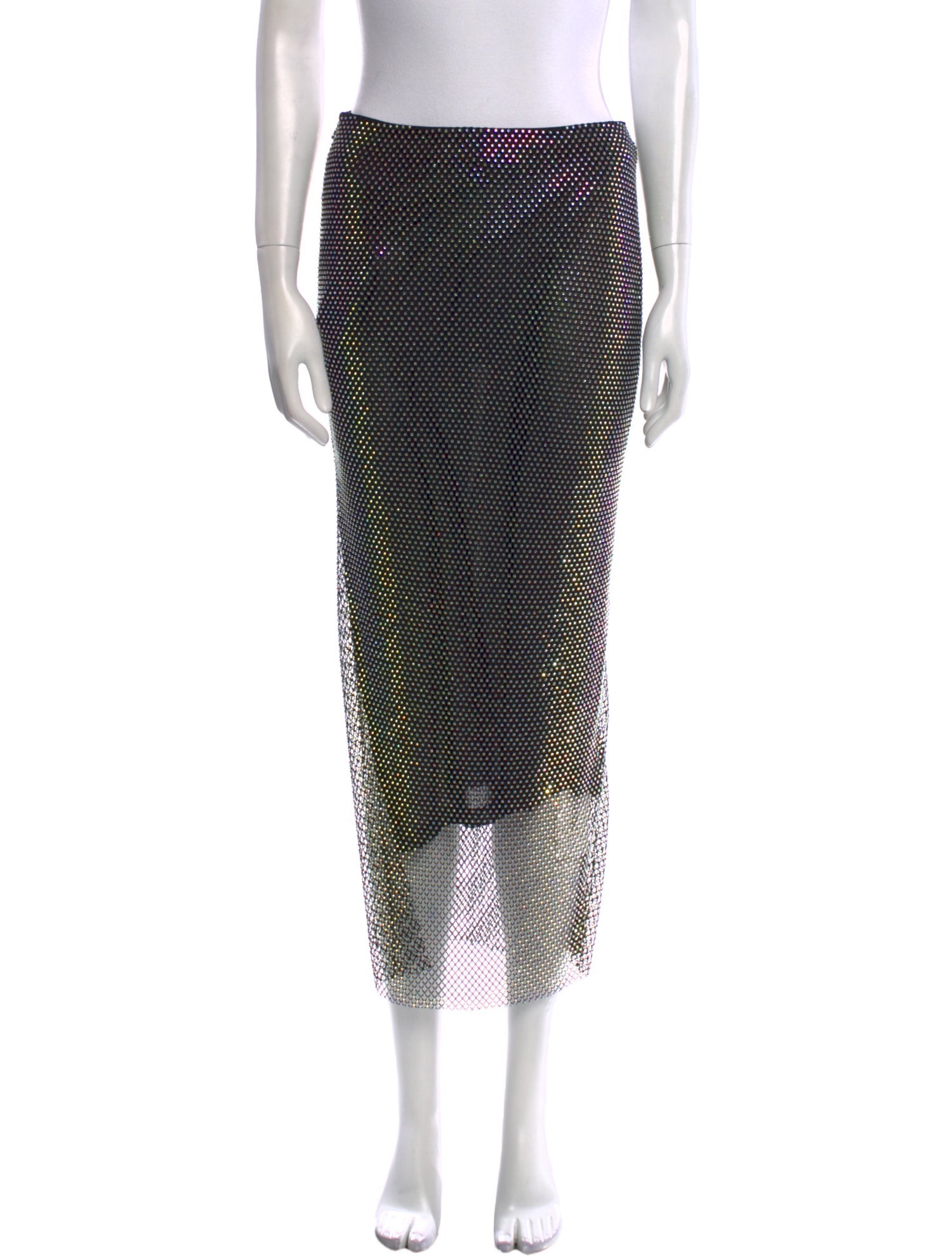 ROTATE Birger Christensen Crystal Embellishments Midi Length Skirt w/ Tags