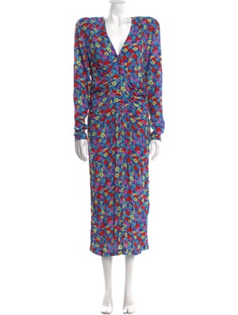 ROTATE Birger Christensen Floral Print Long Dress