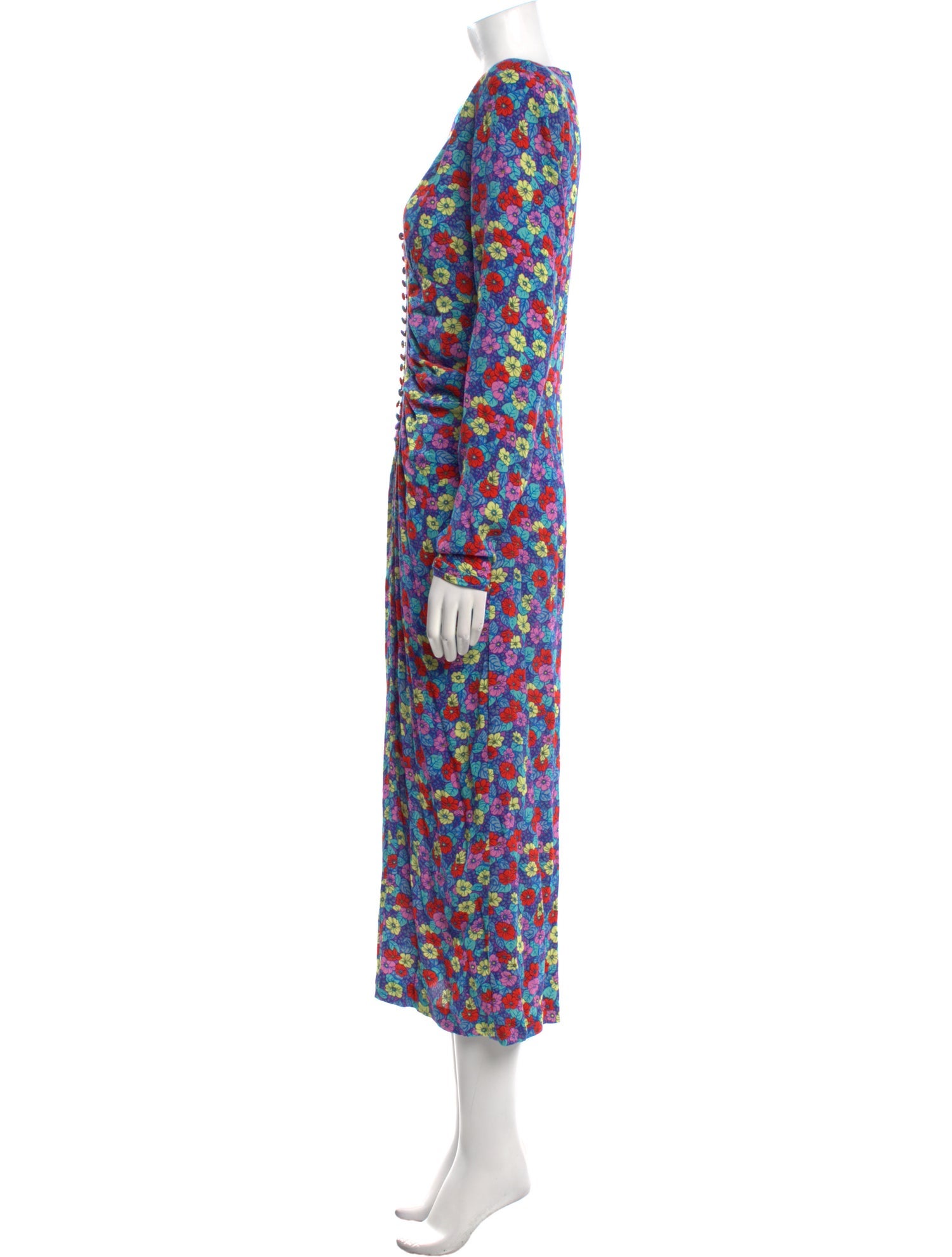 ROTATE Birger Christensen Floral Print Long Dress