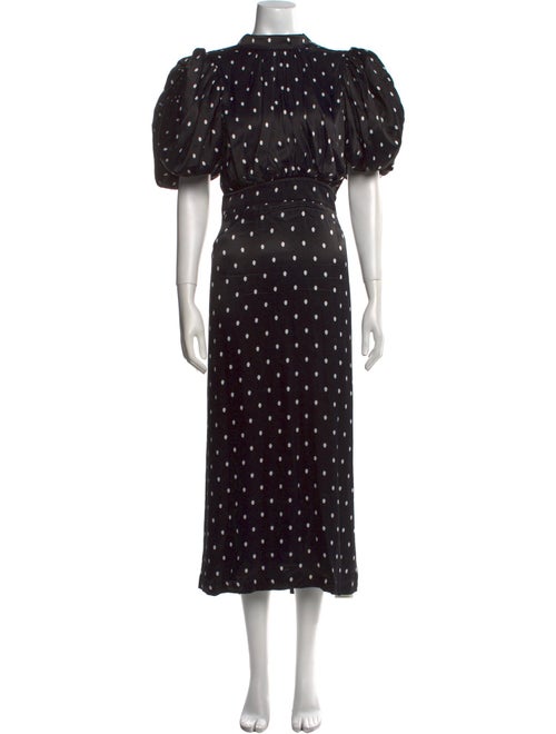 ROTATE Birger Christensen Polka Dot Print Long Dress