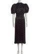 ROTATE Birger Christensen Polka Dot Print Long Dress