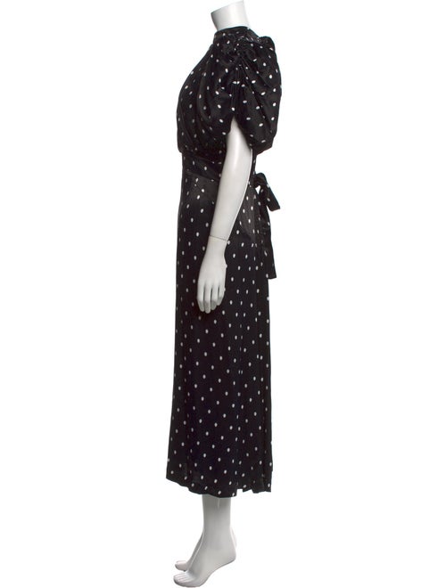 ROTATE Birger Christensen Polka Dot Print Long Dress