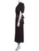 ROTATE Birger Christensen Polka Dot Print Long Dress