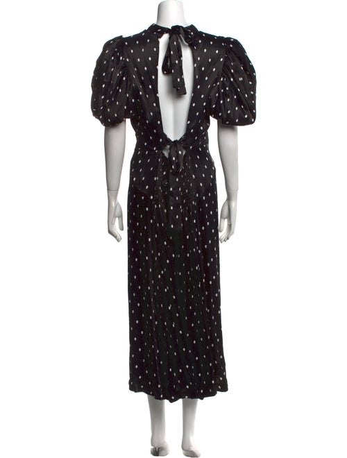 ROTATE Birger Christensen Polka Dot Print Long Dress