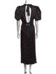 ROTATE Birger Christensen Polka Dot Print Long Dress