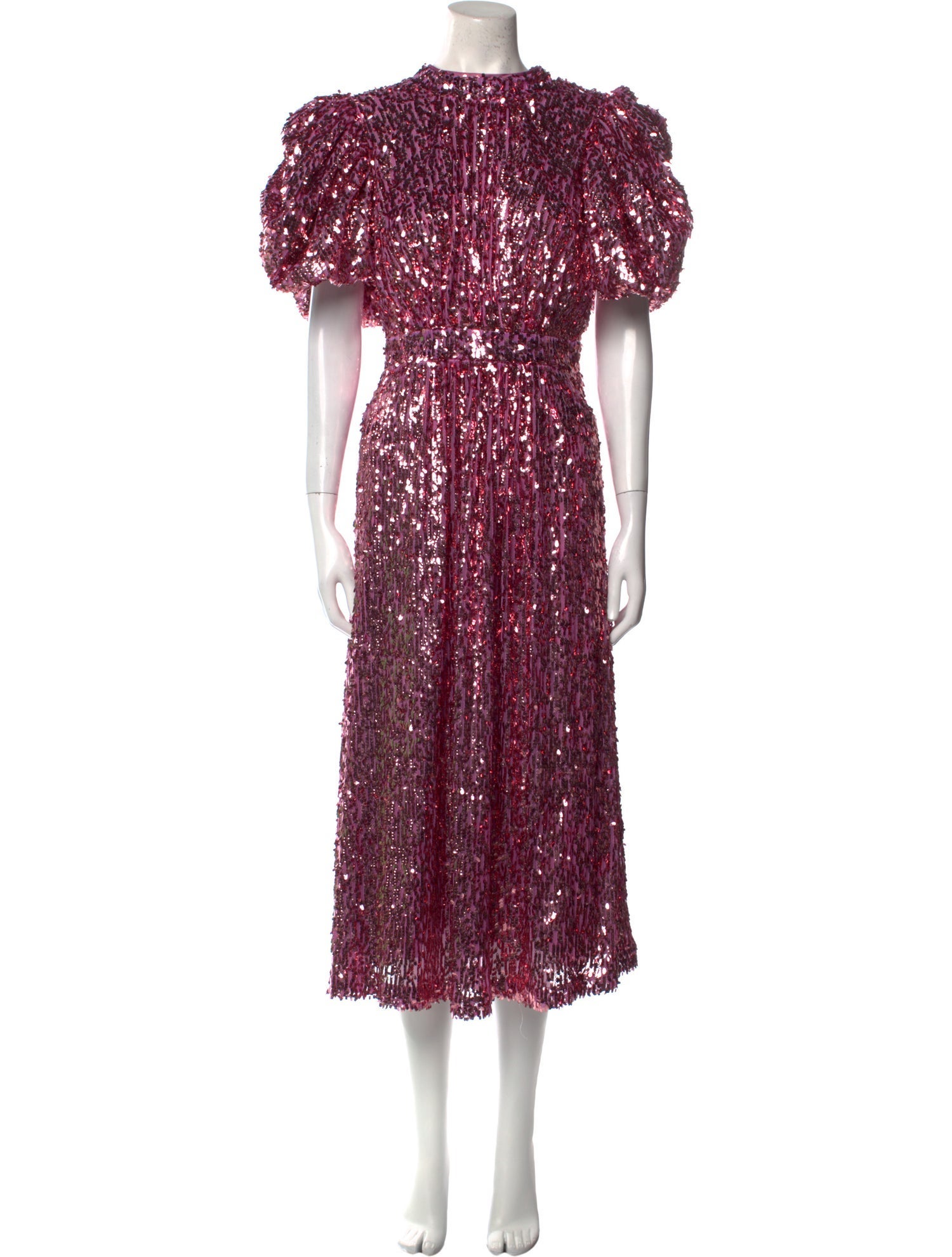 ROTATE Birger Christensen Printed Midi Length Dress