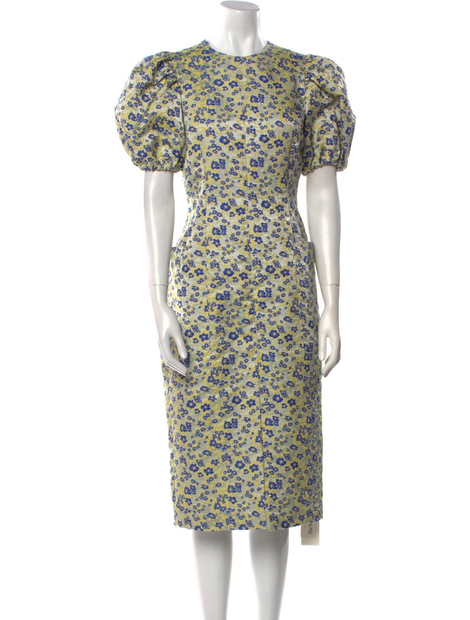 ROTATE Birger Christensen Floral Print Midi Length Dress