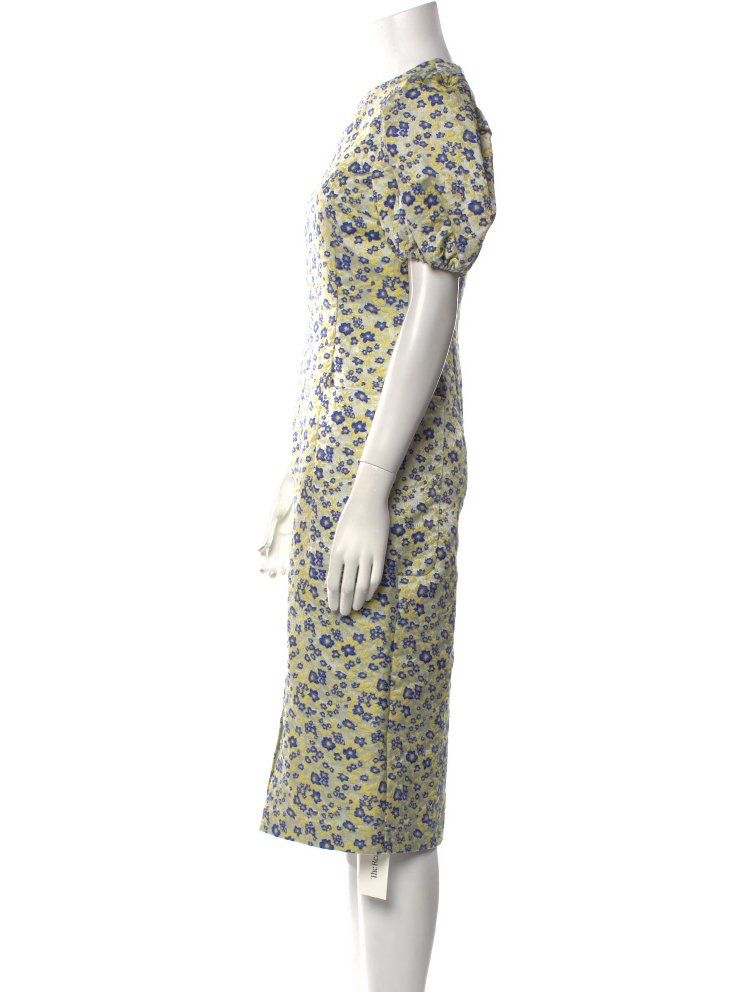 ROTATE Birger Christensen Floral Print Midi Length Dress