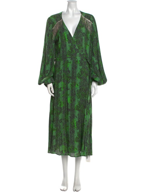 ROTATE Birger Christensen Printed Midi Length Dress