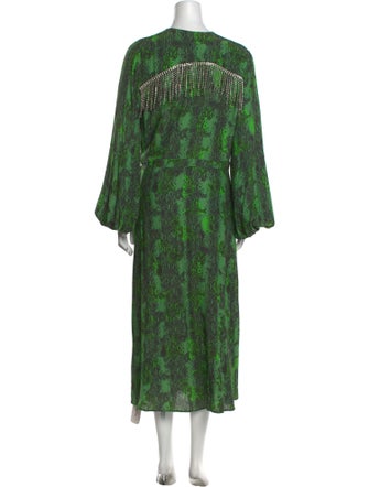 ROTATE Birger Christensen Printed Midi Length Dress