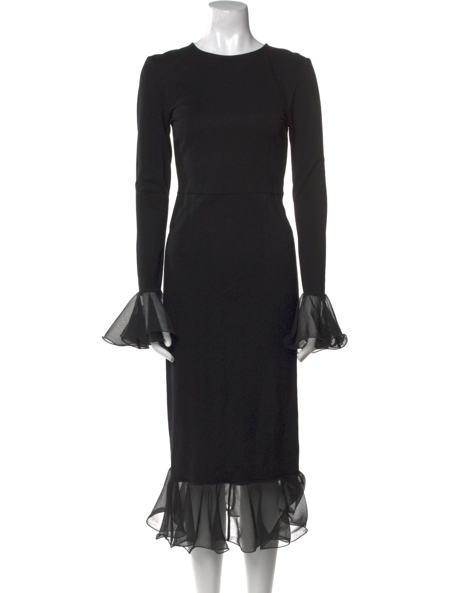 ROTATE Birger Christensen Crew Neck Midi Length Dress