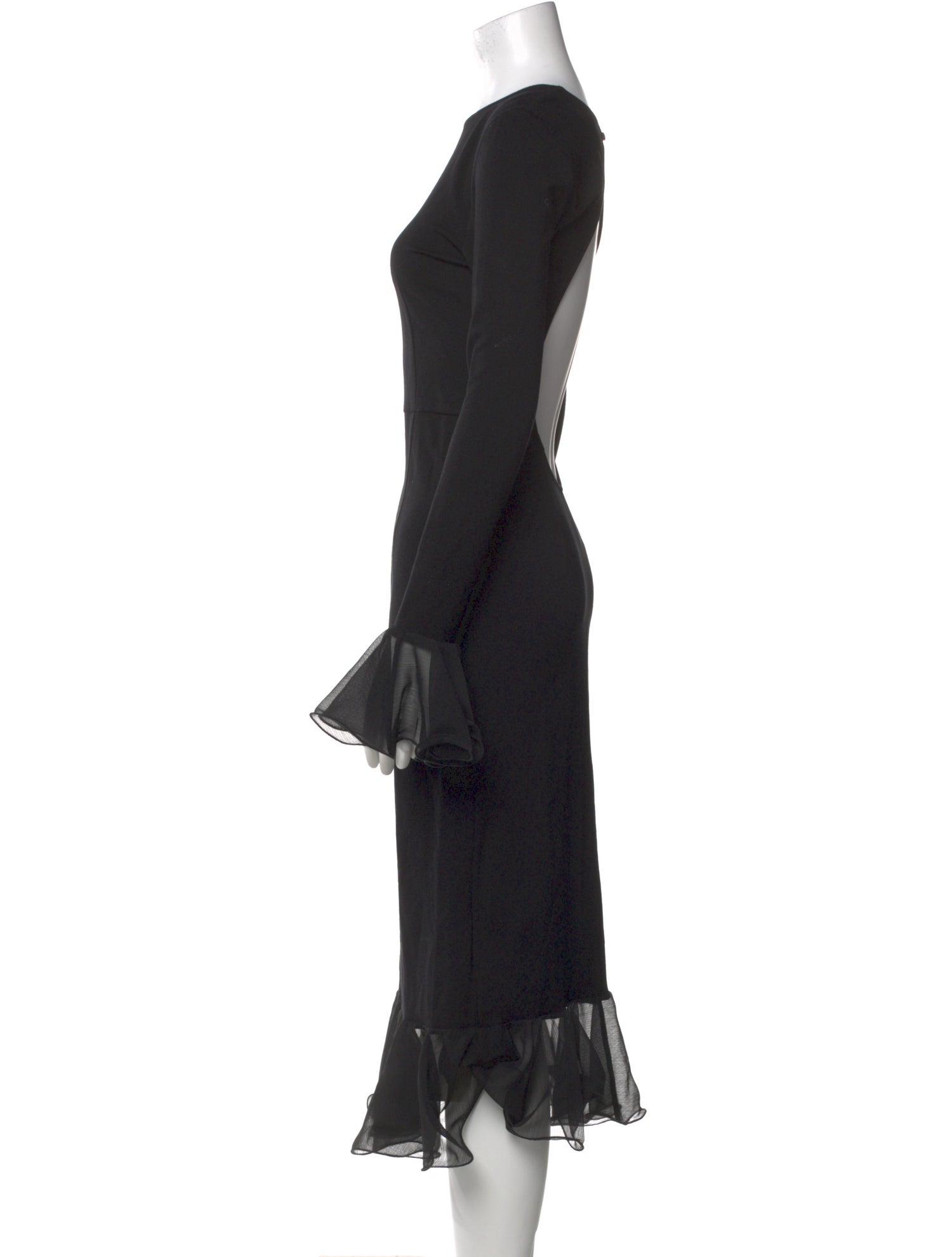 ROTATE Birger Christensen Crew Neck Midi Length Dress