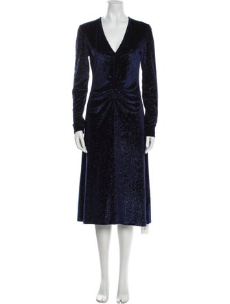 ROTATE Birger Christensen V-Neck Midi Length Dress