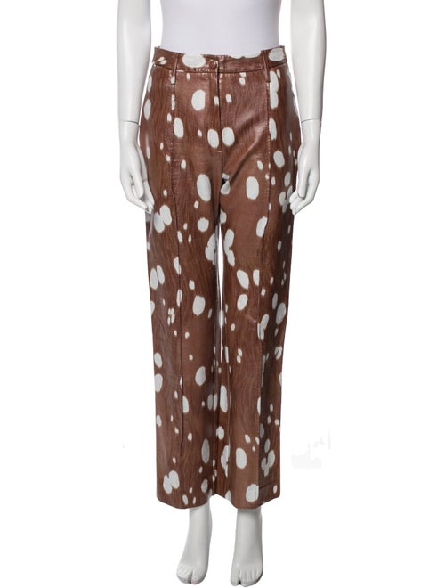 ROTATE Birger Christensen Polka Dot Print Wide Leg Pants