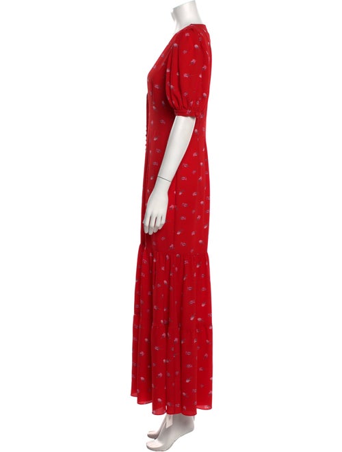 ROTATE Birger Christensen Floral Print Long Dress