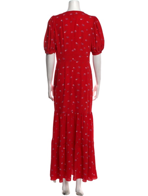 ROTATE Birger Christensen Floral Print Long Dress