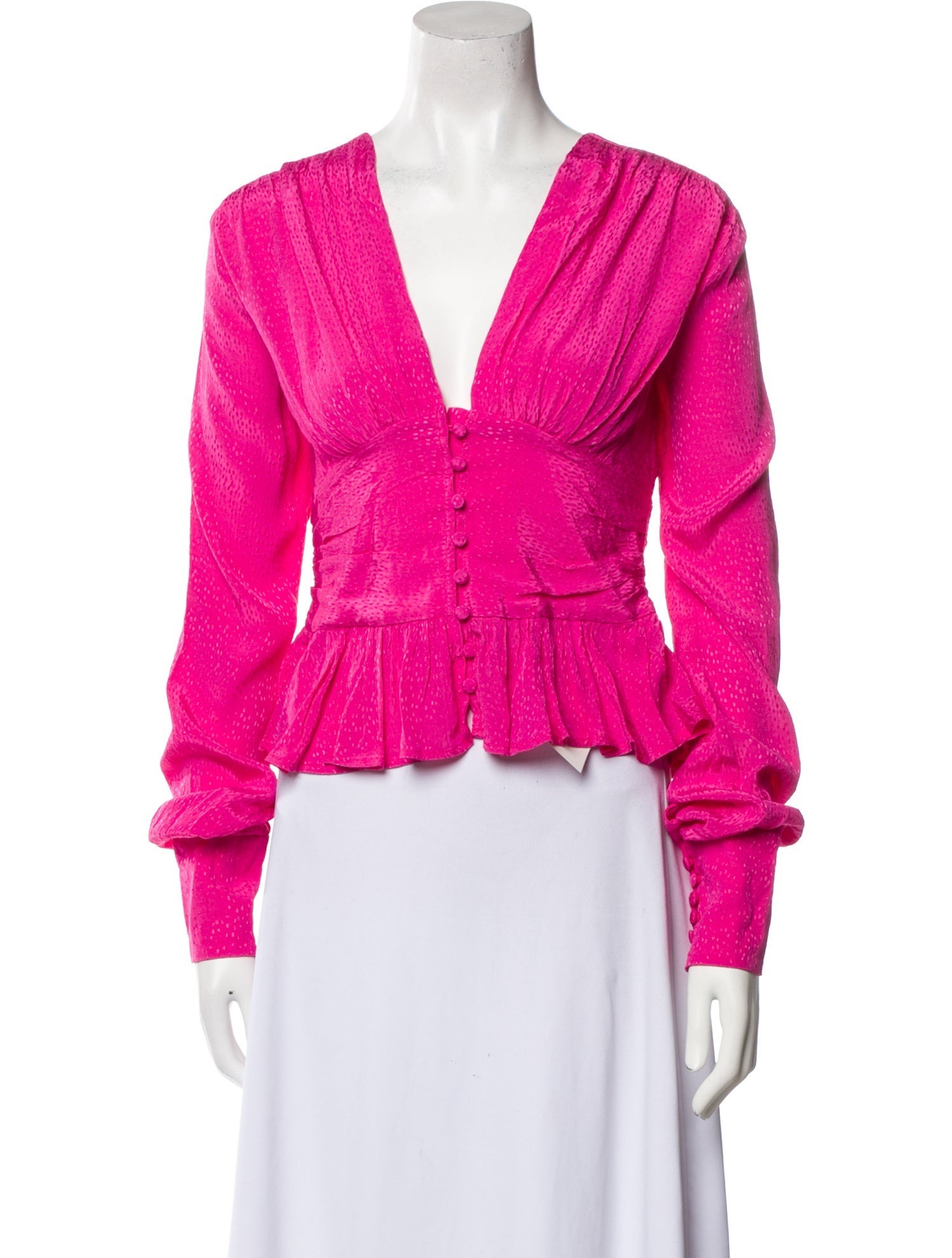 ROTATE Birger Christensen V-Neck Long Sleeve Crop Top w/ Tags