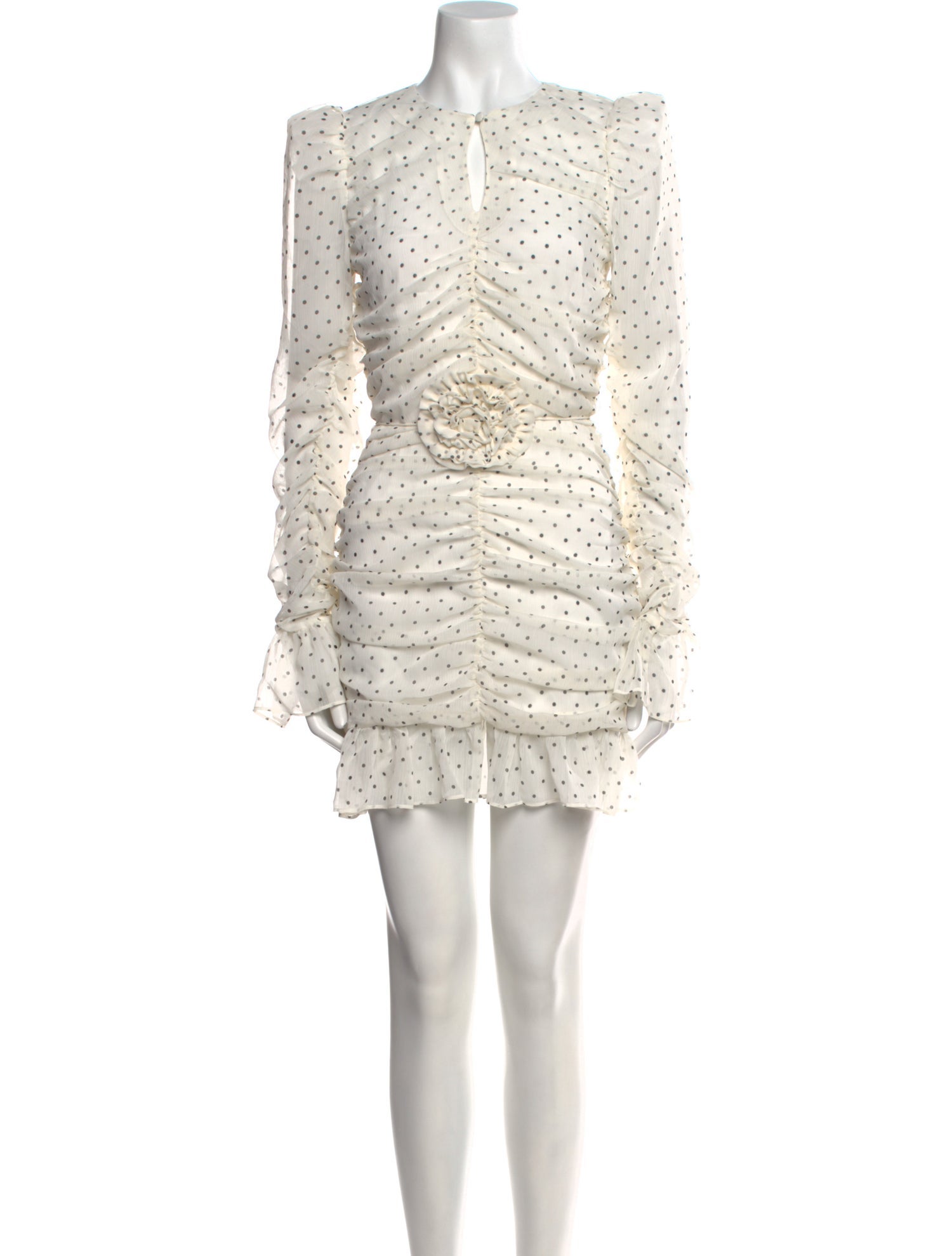 ROTATE Birger Christensen Polka Dot Print Mini Dress