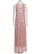 ROTATE Birger Christensen Lace Pattern Long Dress