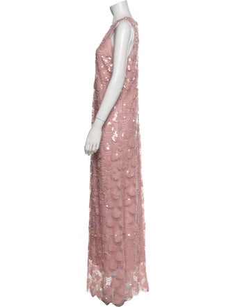 ROTATE Birger Christensen Lace Pattern Long Dress