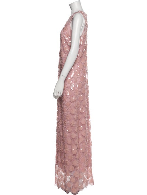 ROTATE Birger Christensen Lace Pattern Long Dress