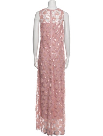 ROTATE Birger Christensen Lace Pattern Long Dress