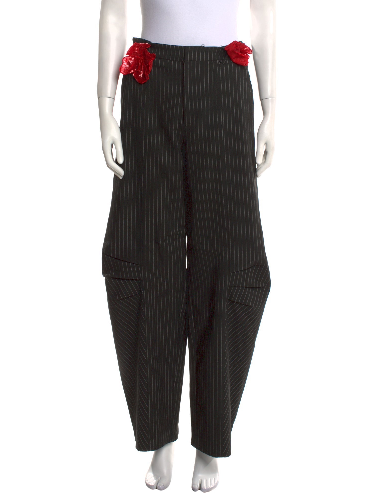 ROTATE Birger Christensen Striped Wide Leg Pants