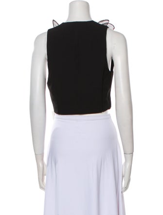 ROTATE Birger Christensen V-Neck Sleeveless Crop Top