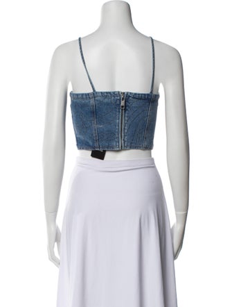 ROTATE Birger Christensen Square Neckline Sleeveless Crop Top