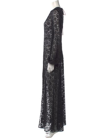 ROTATE Birger Christensen Lace Pattern Long Dress