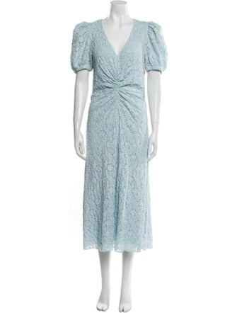 ROTATE Birger Christensen V-Neck Midi Length Dress