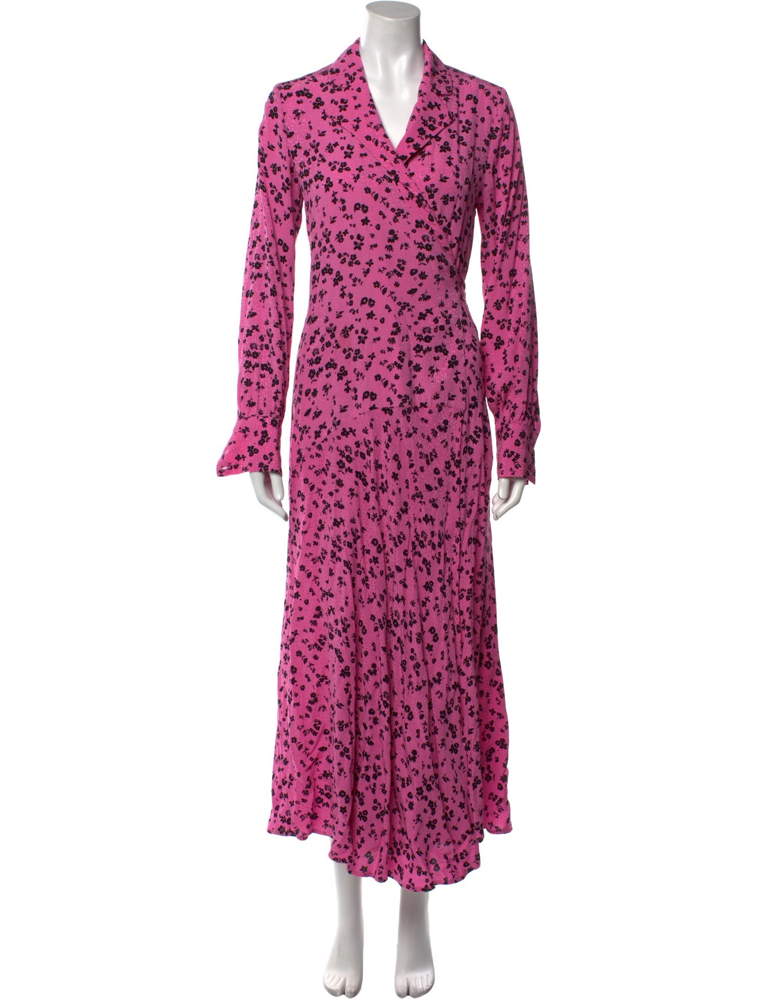 ROTATE Birger Christensen Floral Print Long Dress