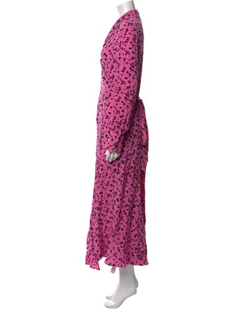 ROTATE Birger Christensen Floral Print Long Dress