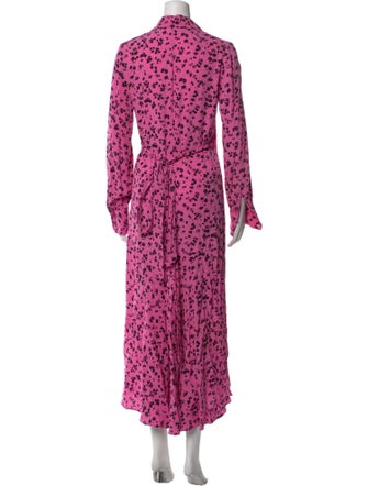 ROTATE Birger Christensen Floral Print Long Dress