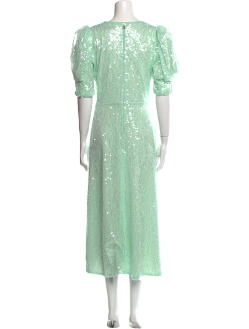 ROTATE Birger Christensen V-Neck Midi Length Dress