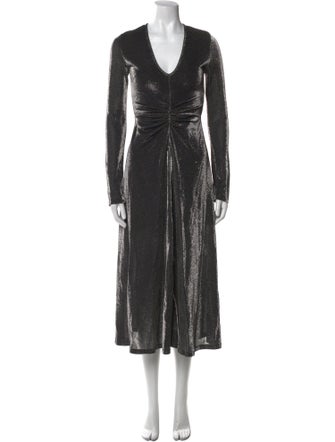 ROTATE Birger Christensen V-Neck Long Dress