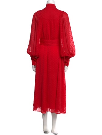 ROTATE Birger Christensen Mock Neck Midi Length Dress