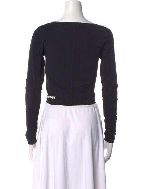 ROTATE Birger Christensen Scoop Neck Long Sleeve Crop Top