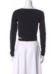 ROTATE Birger Christensen Scoop Neck Long Sleeve Crop Top