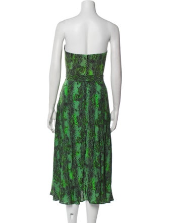 ROTATE Birger Christensen Animal Print Midi Length Dress