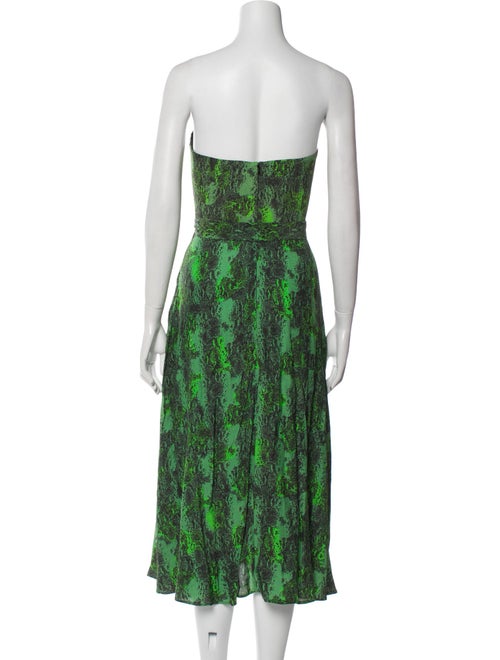ROTATE Birger Christensen Animal Print Midi Length Dress