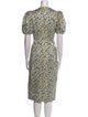 ROTATE Birger Christensen Floral Print Midi Length Dress