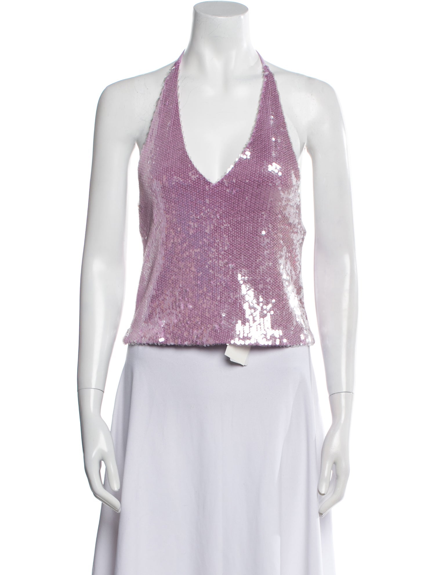 ROTATE Birger Christensen Printed Halterneck Crop Top