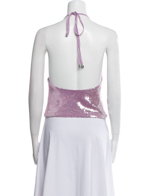 ROTATE Birger Christensen Printed Halterneck Crop Top