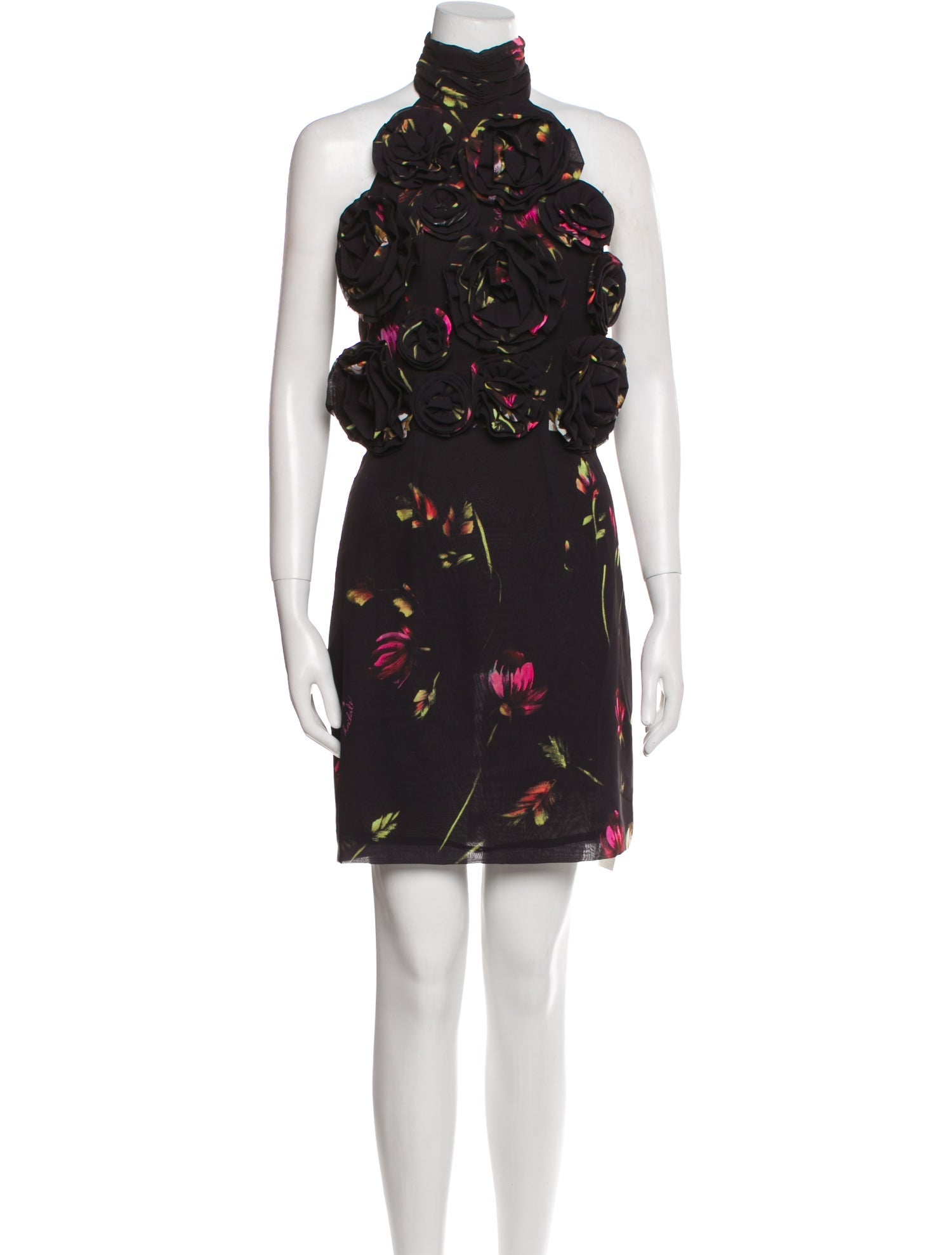 ROTATE Birger Christensen Floral Print Knee-Length Dress