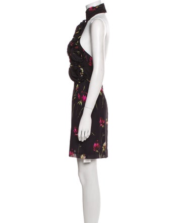 ROTATE Birger Christensen Floral Print Knee-Length Dress
