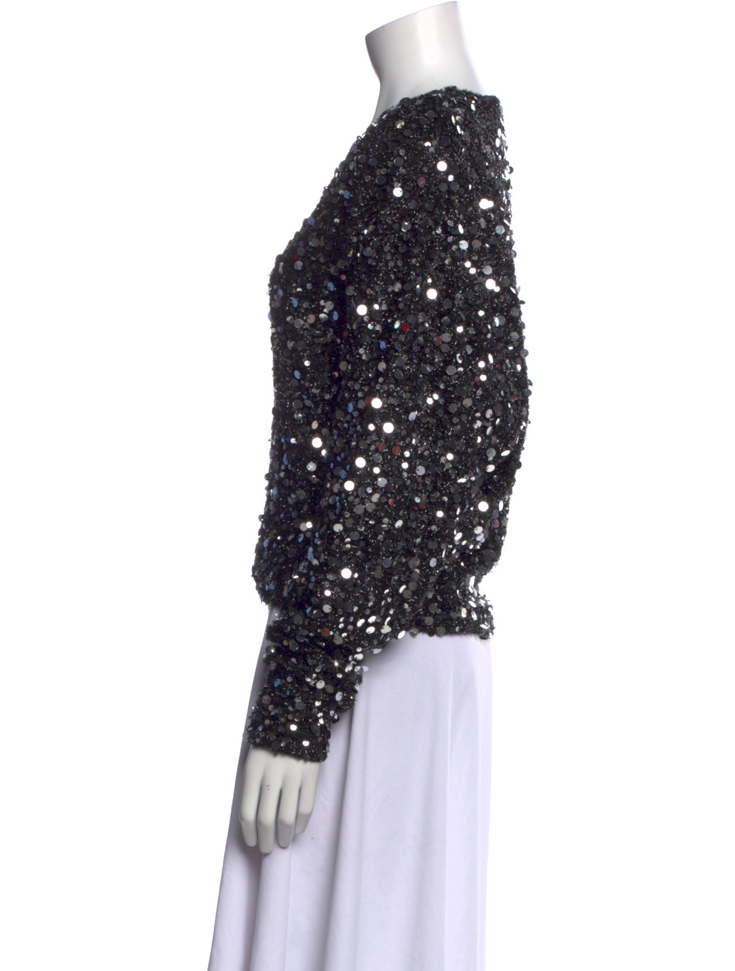 ROTATE Birger Christensen Patterned V-Neck Blouse